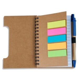 Bloco com caneta de anotações ecológico