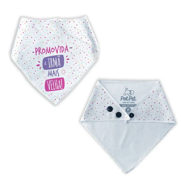 Bandana Para Cães e Gatos Promovida a Irmã Mais Velha