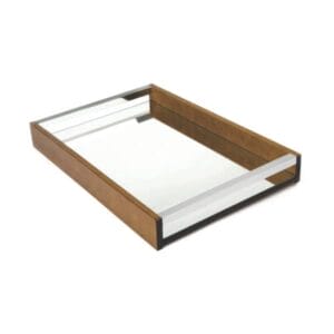 Bandeja Madeira Teca com Espelho