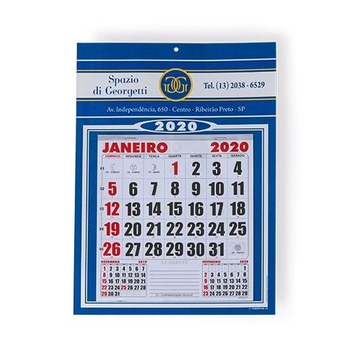 Calendário de parede personalizado