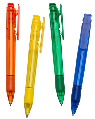 Caneta colorida de plástico personalizada
