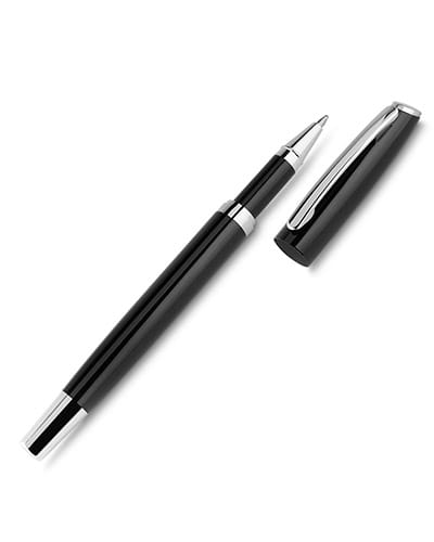 Caneta metal com Detalhes Prateado Personalizada