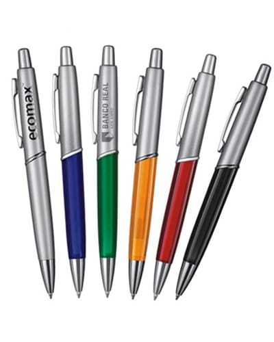 Caneta plástica translúcida