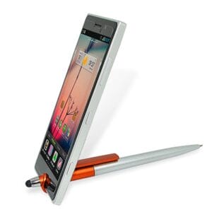 Caneta touch personalizada com suporte para celular