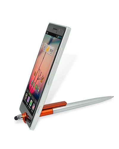 Caneta touch personalizada com suporte para celular