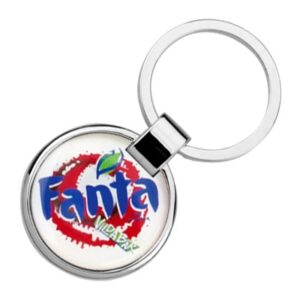 Chaveiro redondo de metal com resina