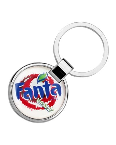 Chaveiro redondo de metal com resina