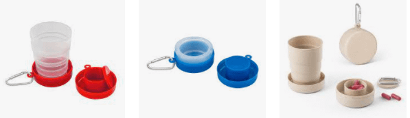 Copo retrátil com porta comprimido personalizado