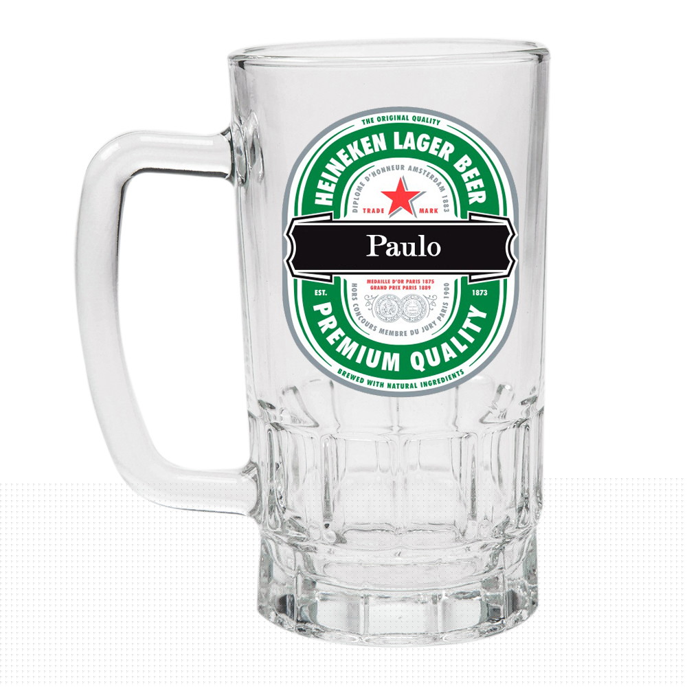 Caneca de chopp personalizada de vidro