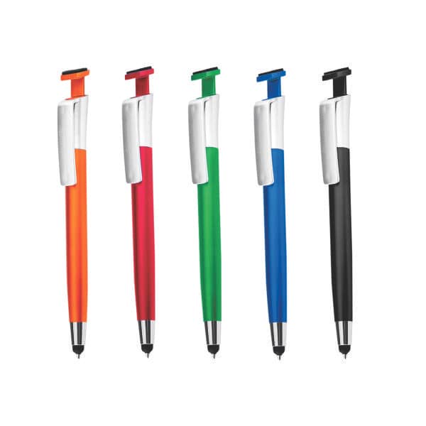 Caneta com Suporte para Celular e Limpa Tela Personalizada