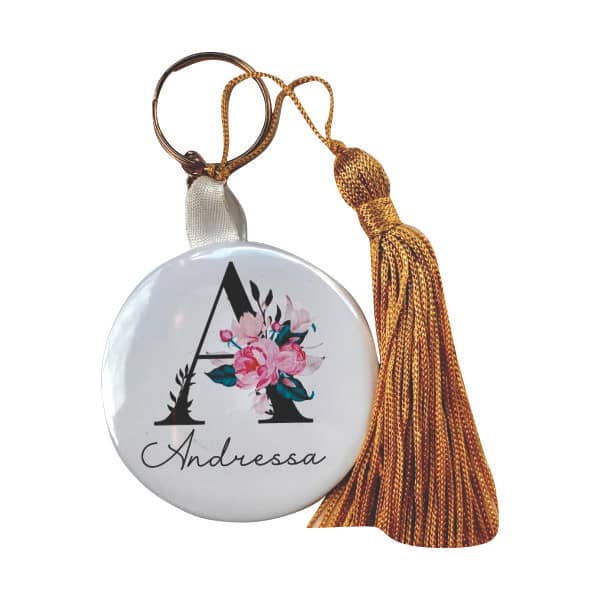 Chaveiro com Espelho com Pingente Personalizado