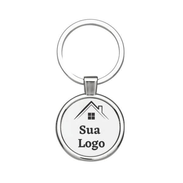 Chaveiro de Metal Redondo com Logo