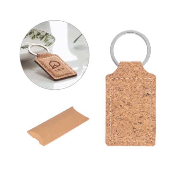 Chaveiro em Cortiça em Formato Retangular