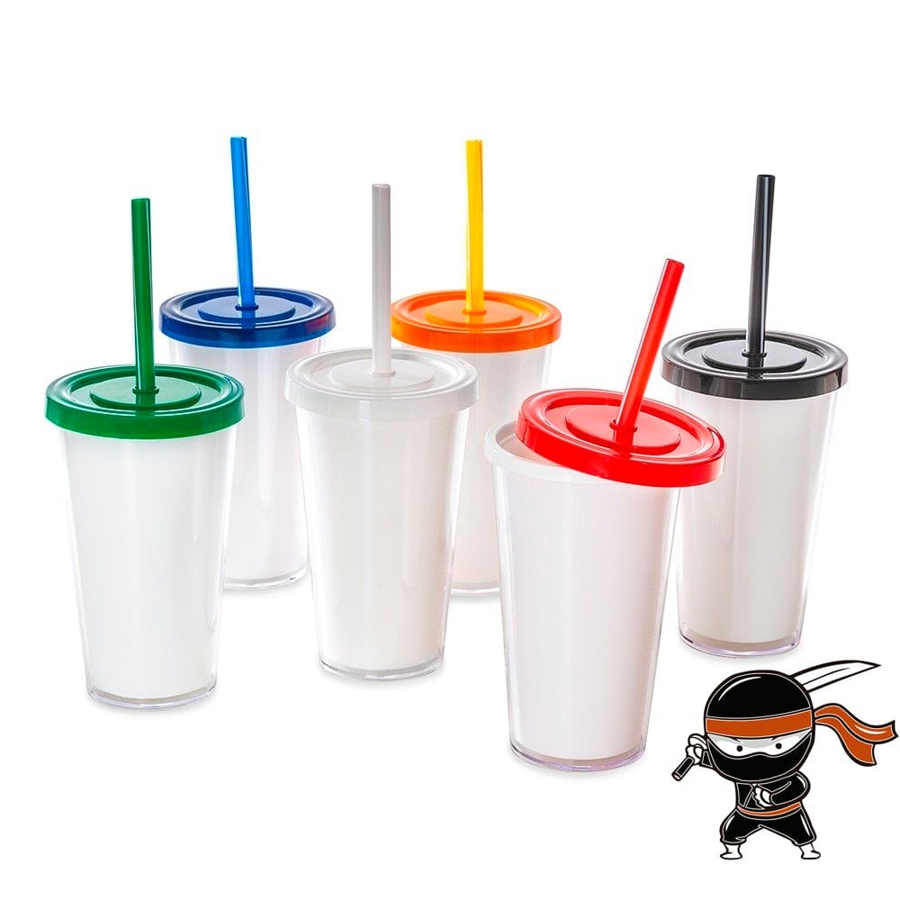Copo com canudo para personalizar