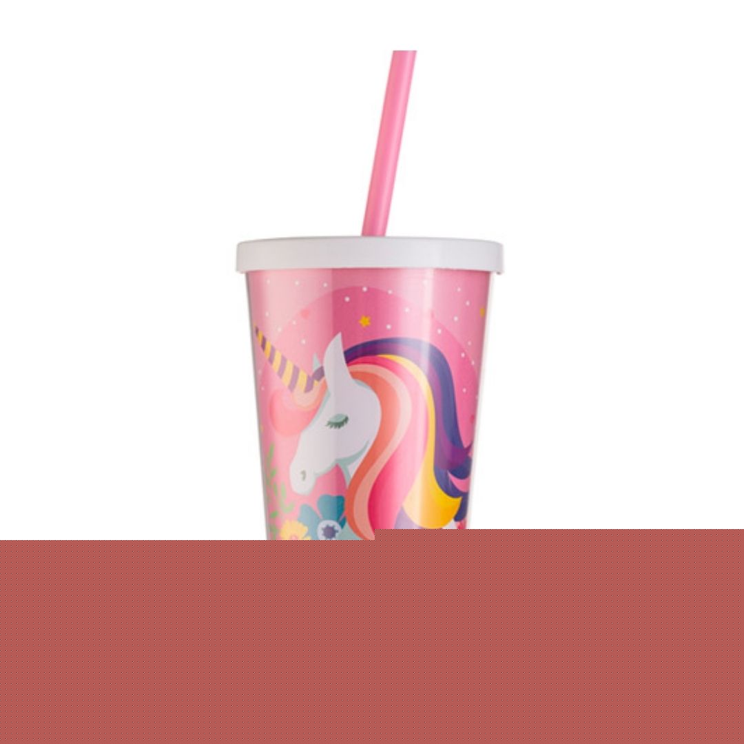 Copo com tampa e canudo personalizado
