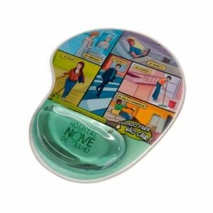 Mouse pad com apoio em gel personalizado