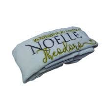 Faixa de Cabelo Aveludada Branca Personalizada com Logomarca