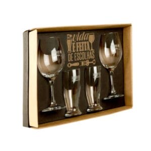 Jogo com Copos e Taças de Vidro para Vinho e Cerveja
