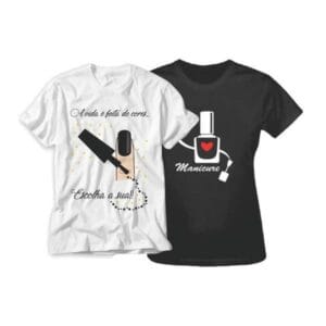 Kit 2 Camisetas Manicure Pedicure Uniforme