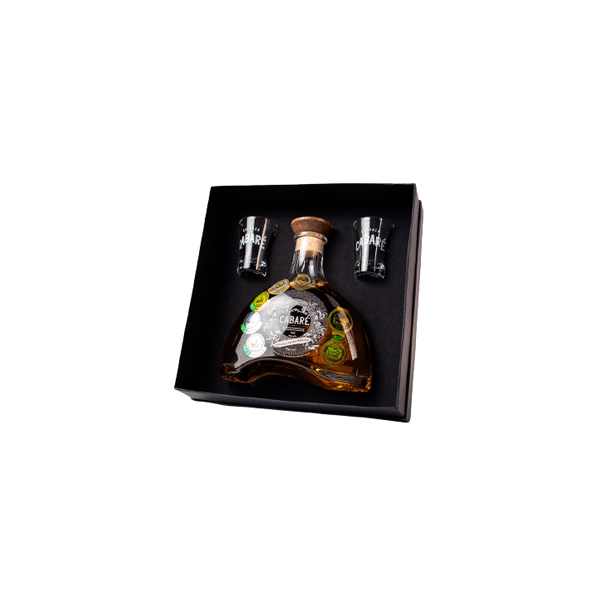 Kit Cachaça Cabaré Extra Premium Na Caixa + 2 Copos