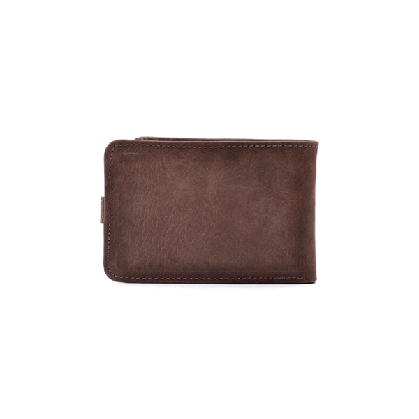 Kit Carteira e Chaveiro em Couro e Metal