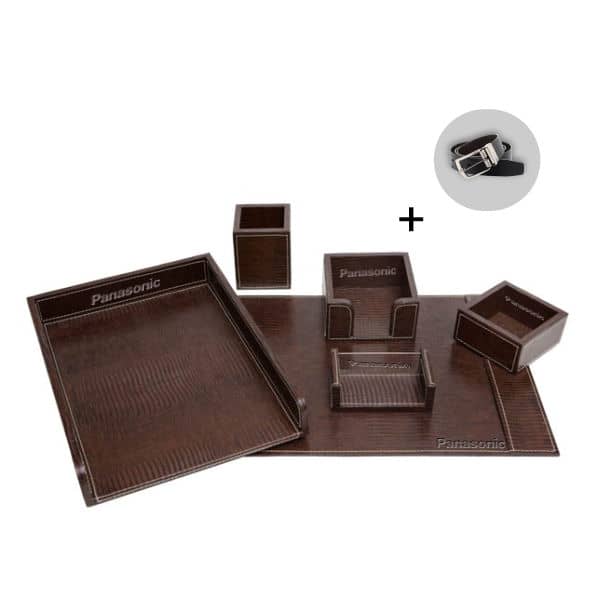 Kit Escritório de Couro Cinto Personalizado