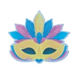 Kit Máscara Colorida e Pandeiro Carnaval