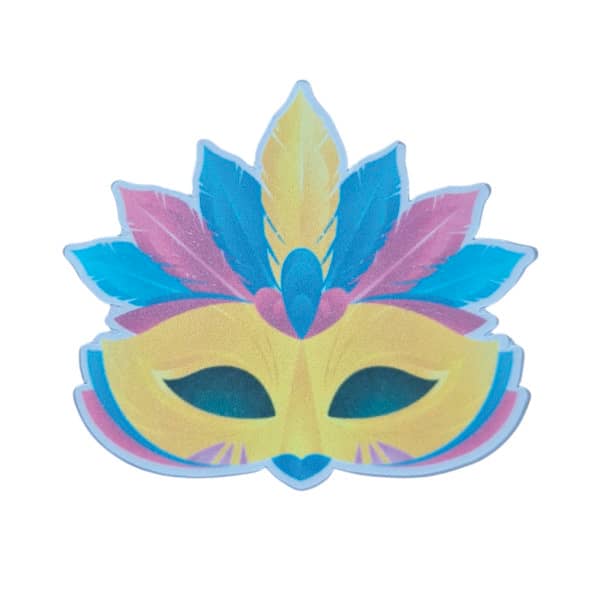 Kit Máscara Colorida e Pandeiro Carnaval