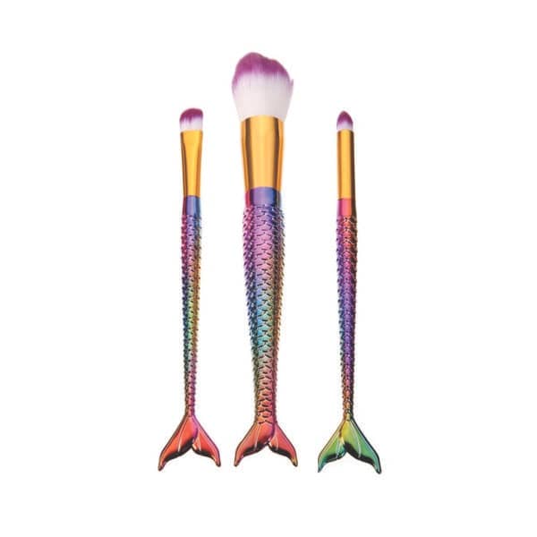 Kit Pincel Maquiagem Cabo de Sereia 3 utilidades