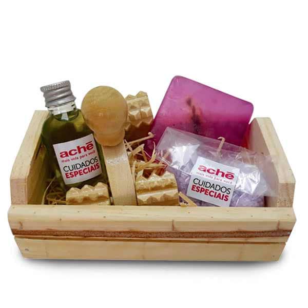 Kit Spa com Massageador de Madeira