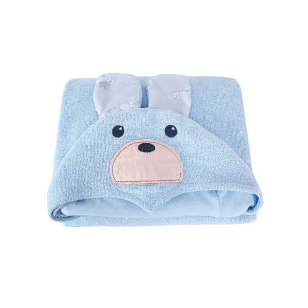 Kit Toalha de Banho com Capuz Bebê Azul