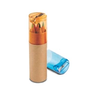 Kit Tubo 6 Lápis de Cor e Apontador Personalizado