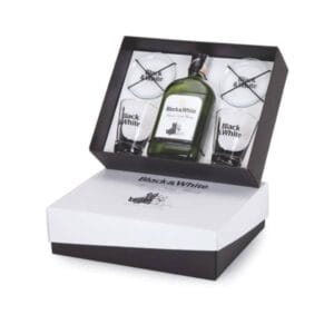 Kit Whisky Black e White com Dois Copos Dose