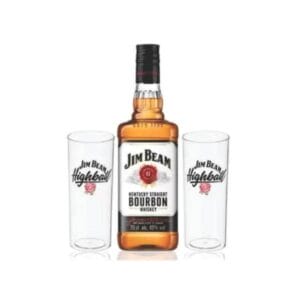 Kit Whisky Jim Beam com 2 Copos