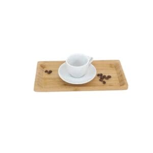 Kit Xícara de Café com Bandeja em Bambu