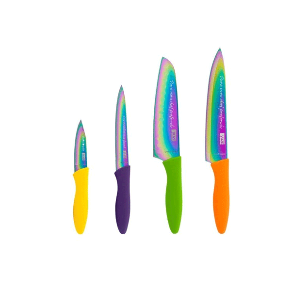 Kit de Facas Coloridas Personalizadas Aço Inox