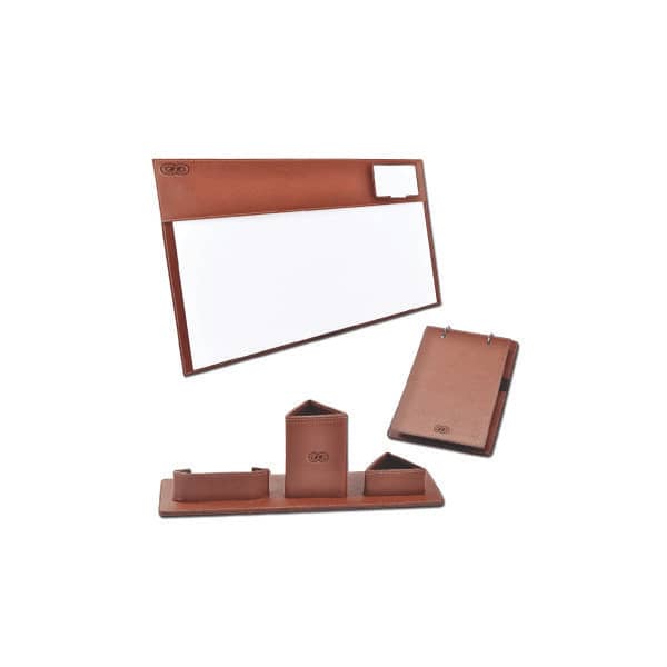 Organizador de Mesa em Couro 5 Peças Personalizado