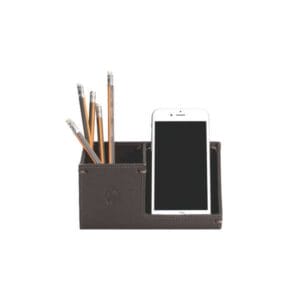 Organizador de Mesa em Couro Porta Clips Personalizado