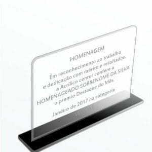 Placa de homenagem acrílico