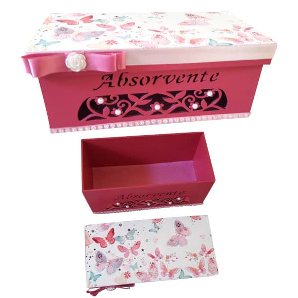 Porta Absorvente Rosa Borboleta