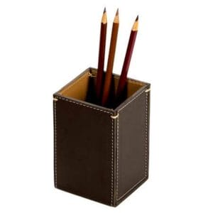 Porta-caneta de couro