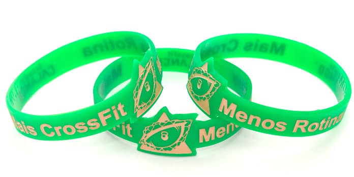 Pulseira de silicone com gravação em formatos personalizados