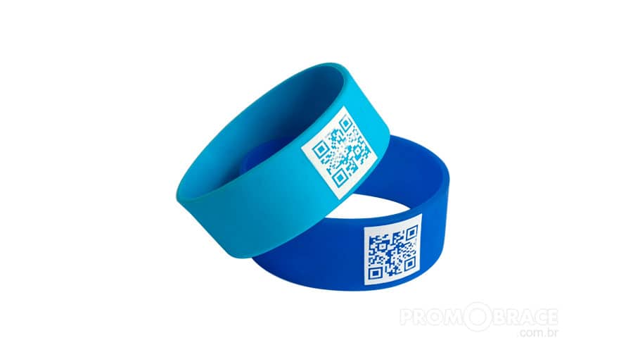 Pulseira de silicone larga com QR-Code