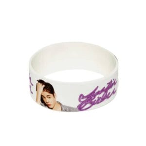 Pulseira de silicone larga com impressão digital colorida