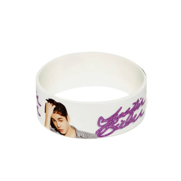 Pulseira de silicone larga com impressão digital colorida