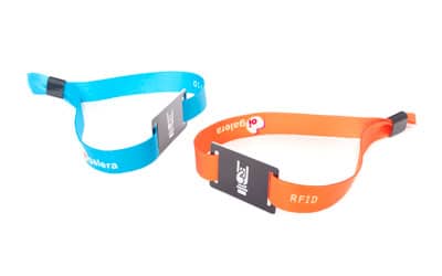 Pulseira tecido ajustável com chip RFID NFC