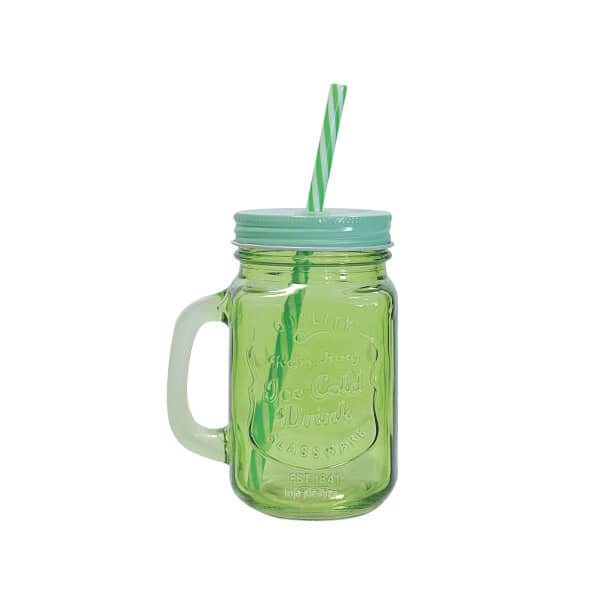 Caneca de vidro com tampa