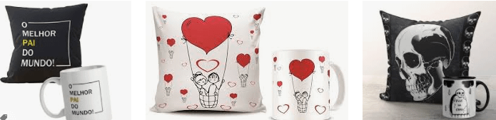 kit almofada e caneca