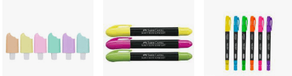 kit de caneta marca texto