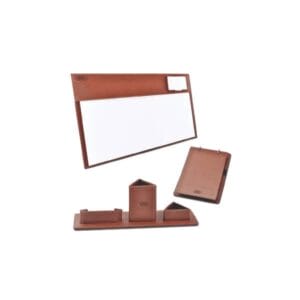 Organizador de Mesa em Couro 5 Peças Personalizado